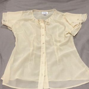 Unique Vintage - Button Down Sheer Blouse